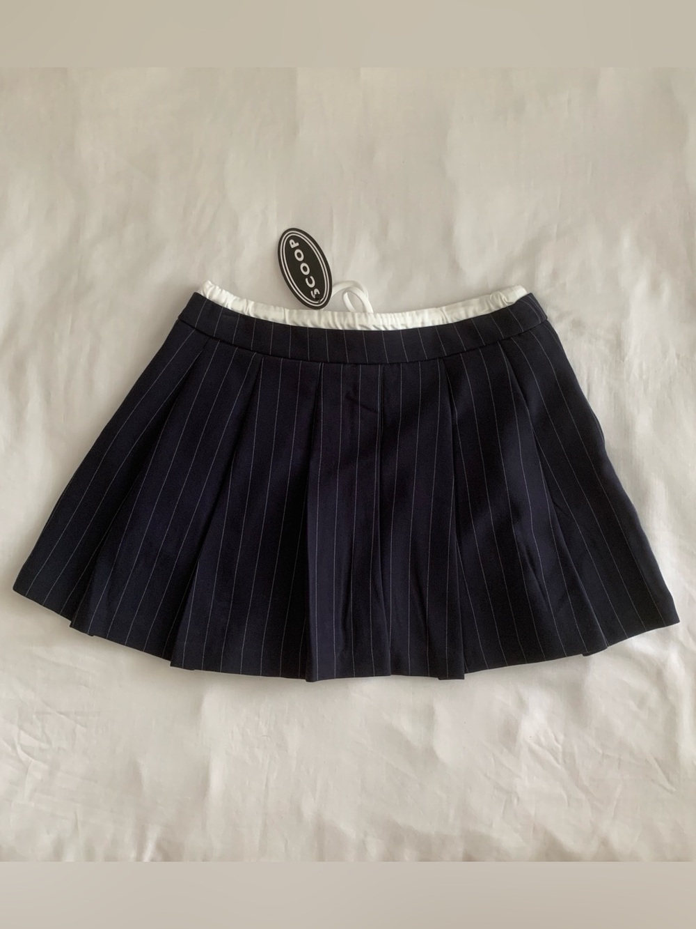 NWT Scoop Double Waistband Mini Skirt Size 6 Carbon Navy Parsnip Pleated - Picture 4 of 9